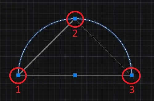 3-Point method of Arc in Autocad