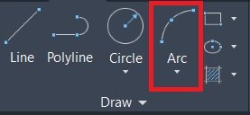 Arc command in Autocad