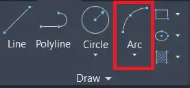Arc command in Autocad