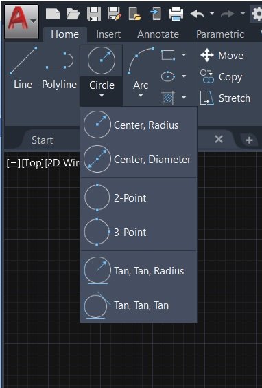 Methods Circle command Autocad