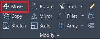 Modify panel Autocad