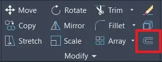 offset command symbol in AutoCAD Modify panel