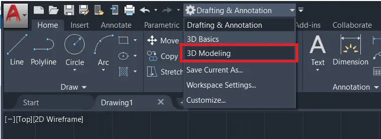extrude autocad 3D modeling workspace AutoCAD