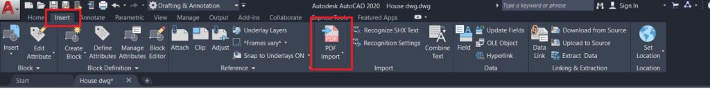 AutoCAD PDF import