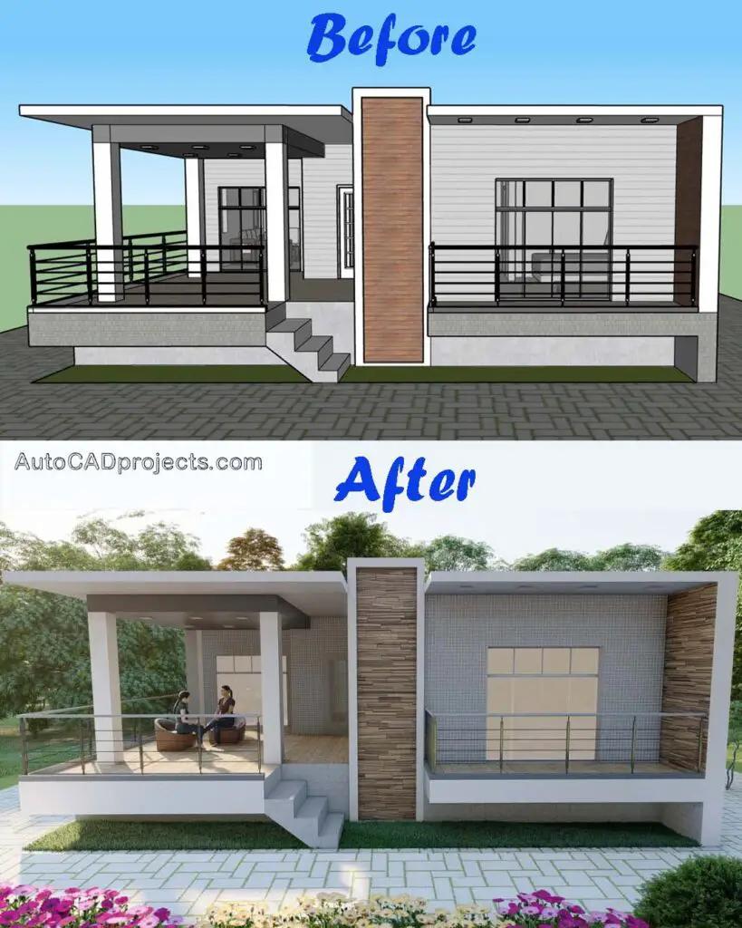 Before & After Rendering House 