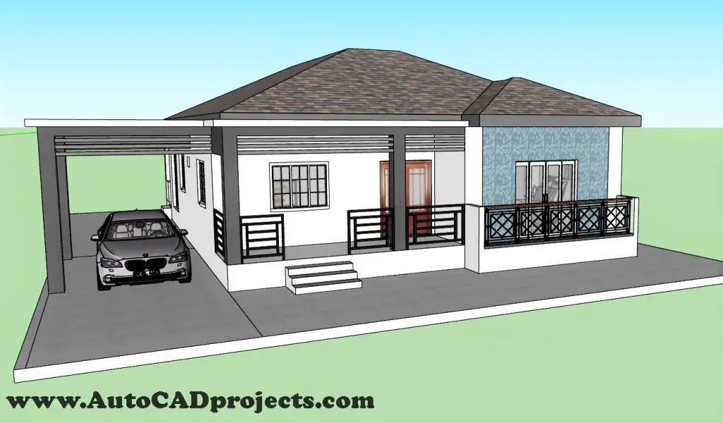 3D House model created in SketchUp