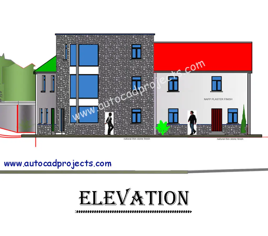 Elevation Of House-AutoCAD