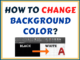 How to change background color