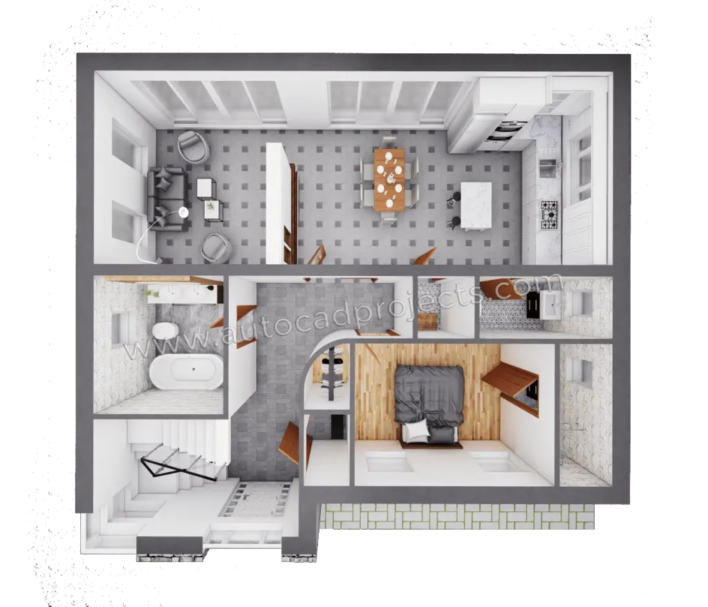 Ireland House Sketchup 3D floor plan modeling & rendering