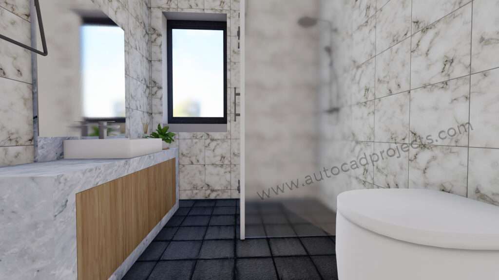 Ireland House Bath interior Sketchup 3D modeling and rendering