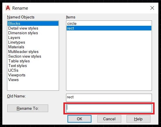 rename a block in AutoCAD