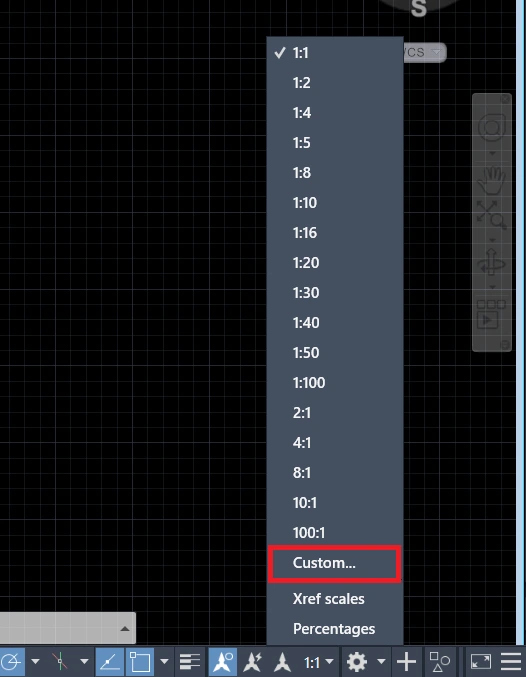 To set the scale in AutoCAD