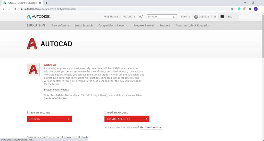 autocad student version