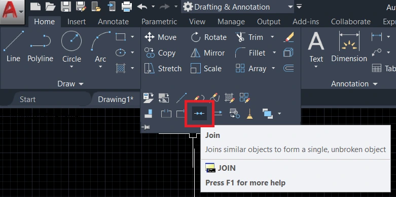 AutoCAD Join command