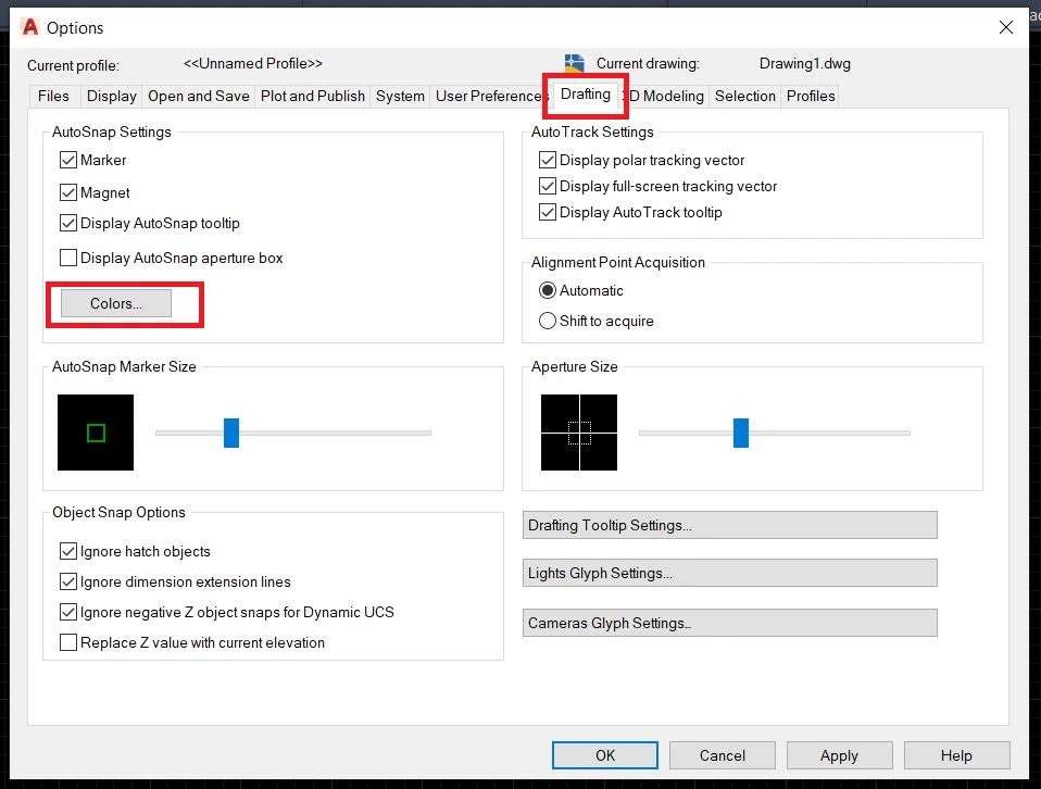 To change the cursor color in AutoCAD