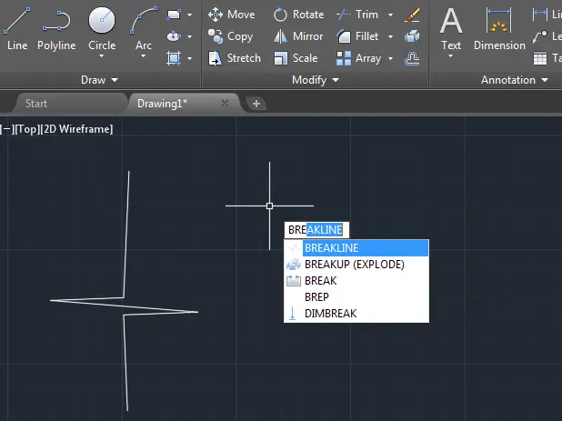 How do I insert a line break in AutoCAD