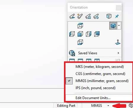 How to change units in Solidworks 2