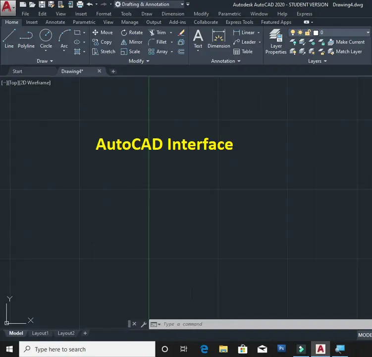 AutoCAD interface