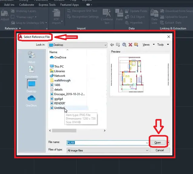 Select reffrence file in Autocad